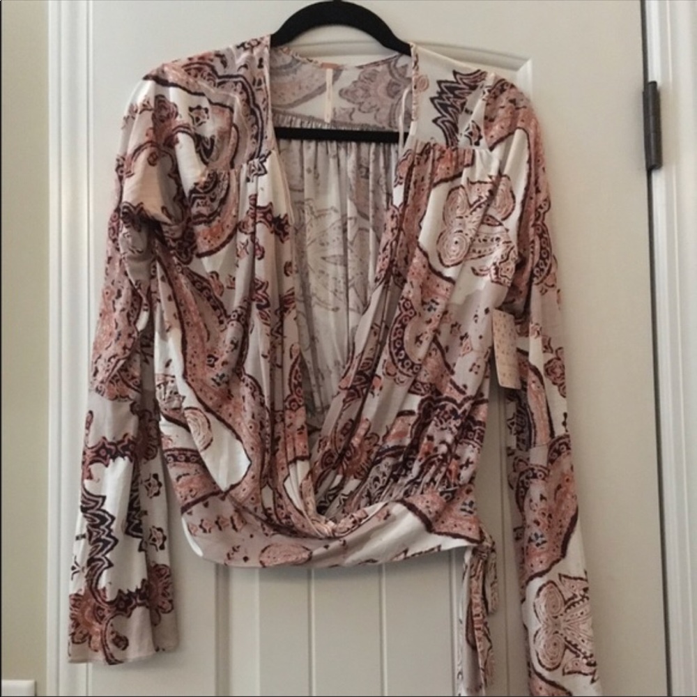 Free people long sleeve top with flared sleeves